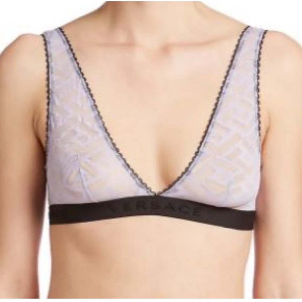 Versace Monogram Tulle Lilac Bra